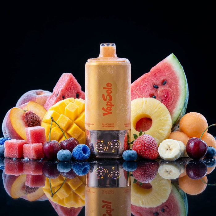 VapSolo 180K Sixer – Blue Razz Lemonade & Cherry Berry & Strawberry Banana & Triple Melon & Peach Mango Pineapple & Watermelon Ice