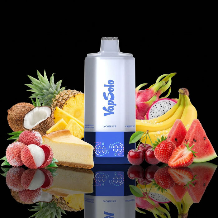 VapSolo 180K Sixer – Lychee Ice & Cheesecake & Pina Colada & Mixed Berry & Dragonfruit, Banana, Cherry & Strawberry Watermelon 5%