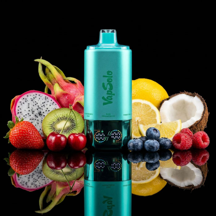 VapSolo 180K Sixer – San Francisco & Mixed Berry & Coco Loco & Cherry Lemon & Black Ice Dragonfruit & Strawberry Kiwi 5%