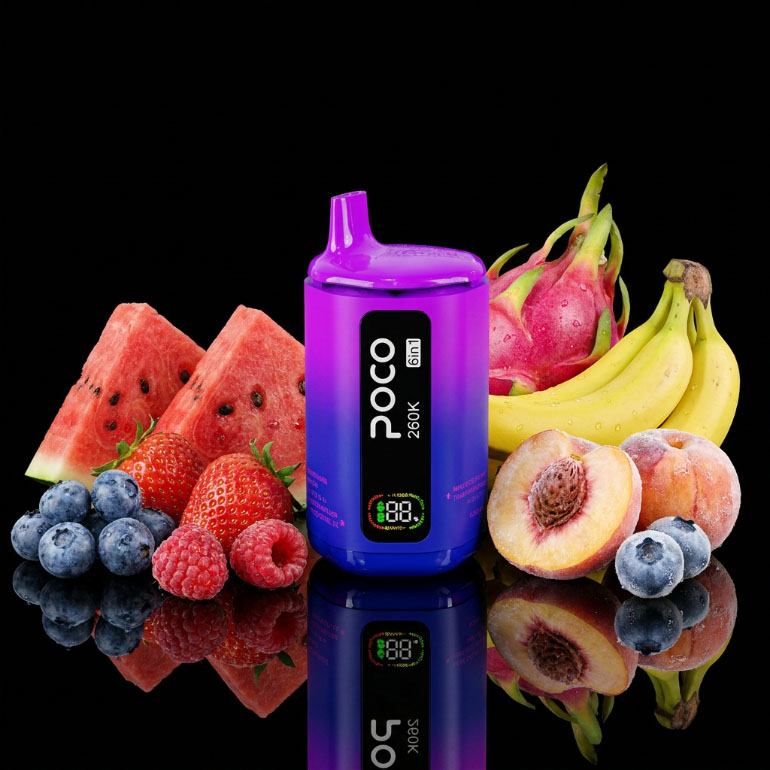 Poco 260K 6IN1 – Strawberry Banana & Strawberry Watermelon & Black Ice Dragon Fruit Stawberr & Peach Ice & Blueberry Ice & Blue Razz Lemonade 5% Poco 260K 6IN1 – Strawberry Banana & Strawberry Watermelon & Black Ice Dragon Fruit Stawberr & Peach Ice & Blueberry Ice & Blue Razz Lemonade 5%