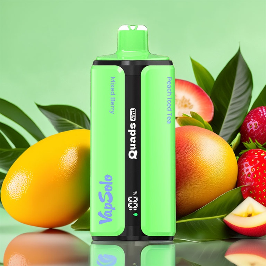 VapSolo Quads 80000 – Mixed Berry & Strawberry Mango & Fresh Fruit Tea #1 & Peach Iced Tea 2% VapSolo Quads 80000 – Mixed Berry & Strawberry Mango & Fresh Fruit Tea #1 & Peach Iced Tea 2%